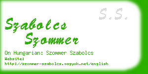 szabolcs szommer business card